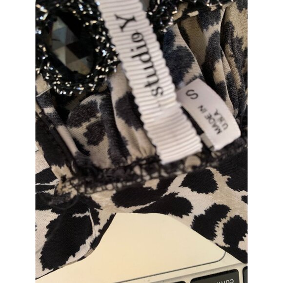 Vintage Y2K Studio Y Womens Size Small Tank Top Beaded Embellished Shirt Animal - Picture 4 of 4